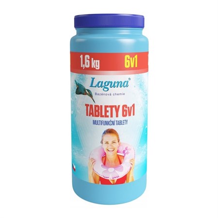 Multifunkční tablety pro chlorovou dezinfekci bazénové vody LAGUNA 6v1 1,6kg