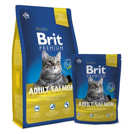 Granules BRIT PREMIUM CAT ADULT SALMON 8 kg