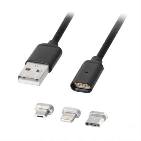 Cable KRUGER & MATZ KM0458 USB 3in1 1m Black