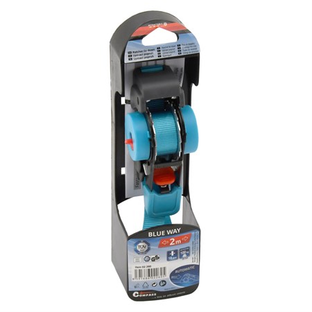 Strap with ratchet and hooks COMPASS 02260 retractable 2m