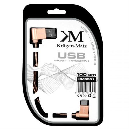 Kábel KRUGER & MATZ KM0361 USB/USB-C 1m Pink