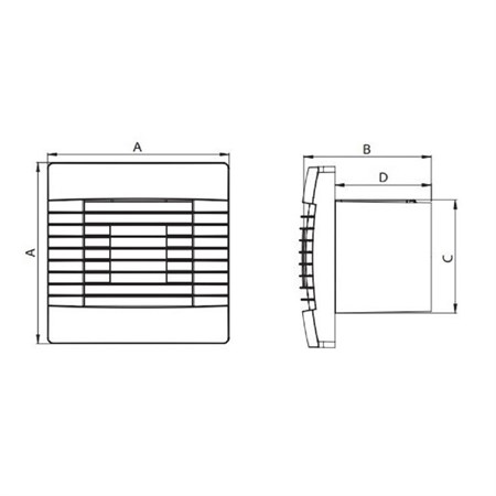 Axial wall fan with louvre AV PRO 100 with time delay