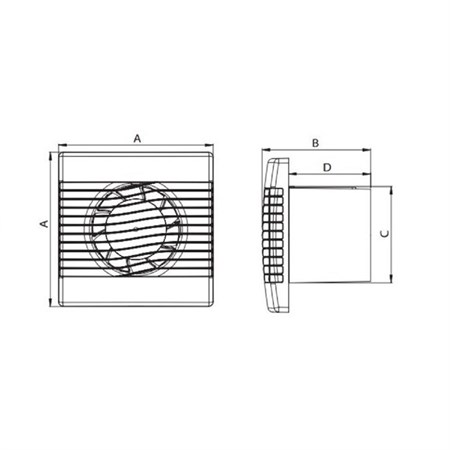 Ventilátor stenový axiálne BASIC 100 s časovým dobehom HACO 906