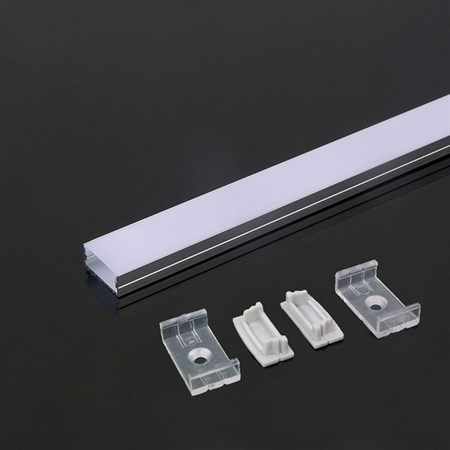 AL profil pro LED, AS3 pro více pásků 23,5x10mm l=2m (zacvakávací/zasunovací)