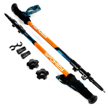 Trekking poles SPOKEY ZION 1 pair with accessories blue-orange
