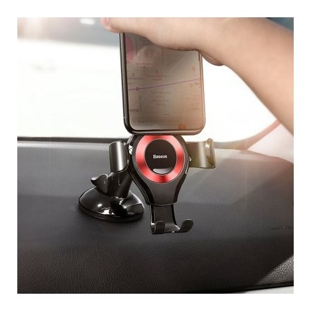 Car holder BASEUS  GRAVITY with suction cup black/red