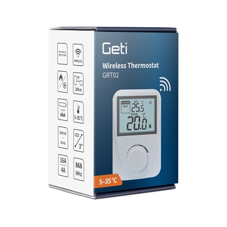 Termostat GETI GRT02 bezdrôtový