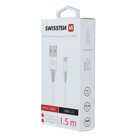 Kabel SWISSTEN 71504400 USB/USB-C 3.1 1,5m White