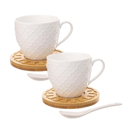 Set of mugs with saucer and spoon ORION Whiteline 0,25l