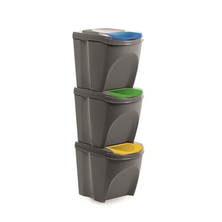 Waste bin for sorted waste ORION Sort 3x21l Grey