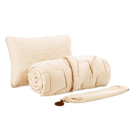 Blanket and pillow DORMEO ADAPTIVE GO CREAM set for single bed 140 x 200 cm