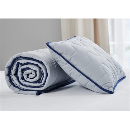 Blanket and pillow DORMEO ADAPTIVE GO GREY set for single bed 140 x 200 cm