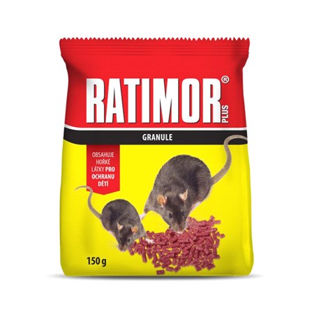 Granule proti myšiam, potkanom a potkanom AgroBio Ratimor 150g