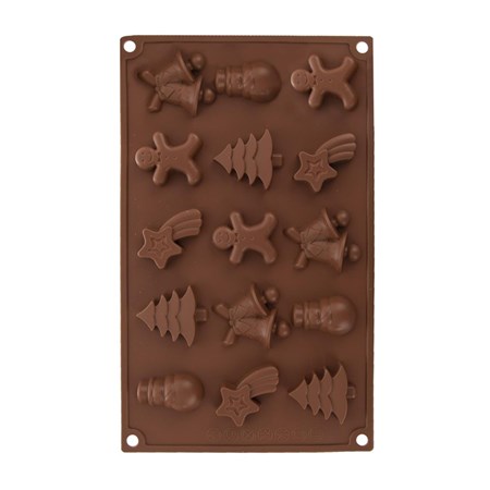 Mold for baking Christmas cookies ORION 29x17x1,5cm Brown