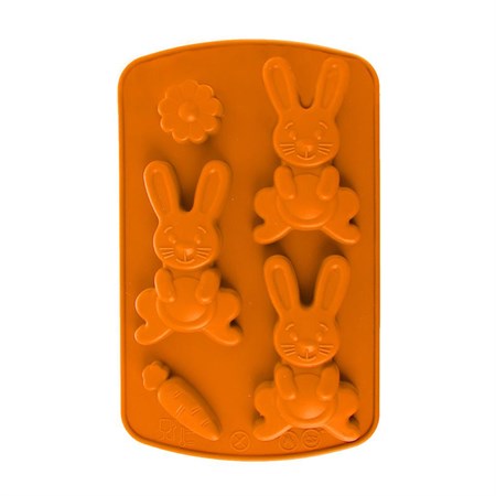 Mold for baking bunnies ORION 21x13.5x1.5cm Orange