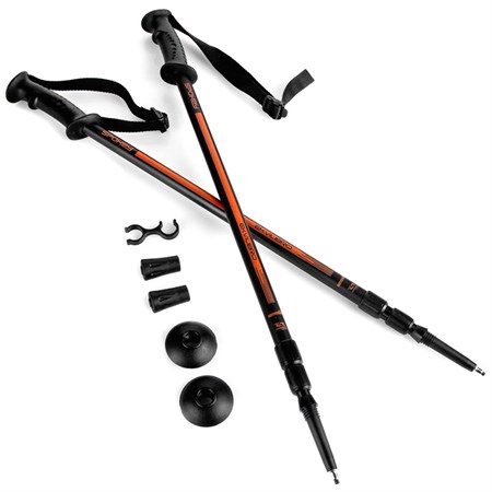 Trekking poles SPOKEY EKVILIBRO 1 pair with accessories black-orange