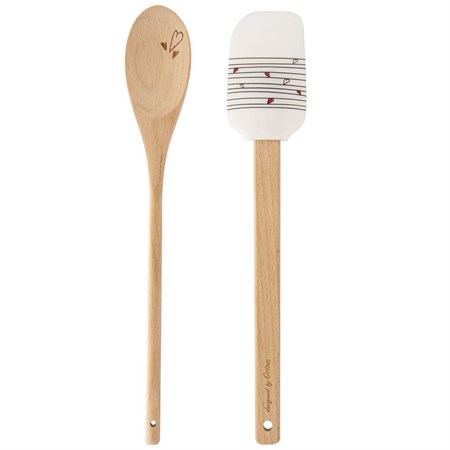 Gift spatula with wooden spoon ORION Hearts