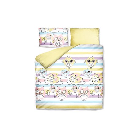 Bed linen DORMEO OWLS yellow 200x200cm