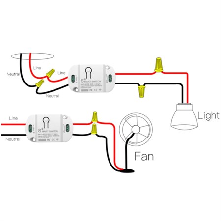 Smart lighting switch, 1 channel - TUYA, WiFi