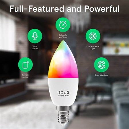 Smart LED žárovka E14 4,5W RGB NOUS P4 WiFi Tuya