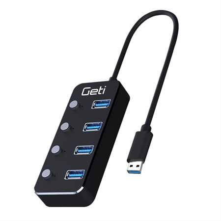 USB hub GETI GUH4AS 4x USB-A 3.0 with switches