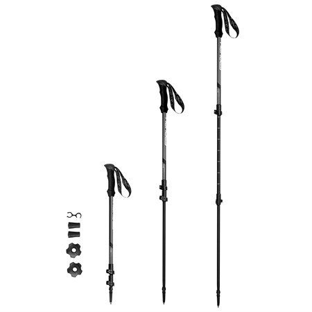 Trekking poles SPOKEY ZION 1 pair with accessories gray-black