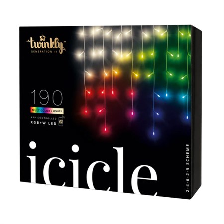 Smart LED vánoční řetěz TWINKLY Icicle TWI190SPP-TEU 5x0,6m WiFi