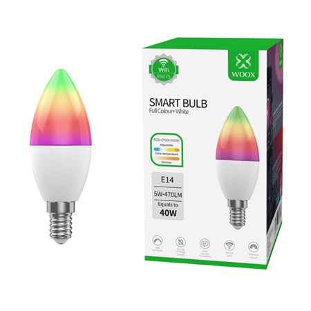 Smart LED žárovka E14 5W RGB CCT WOOX R9075 WiFi Tuya