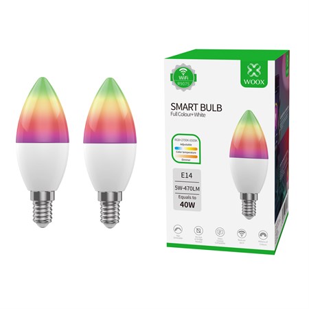 Smart LED žárovka E14 5W RGB CCT WOOX R9075/2pack WiFi Tuya sada 2ks