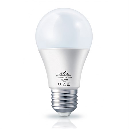 Žárovka LED E27 12W teplá bílá ETA