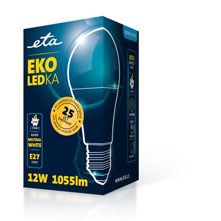 Žárovka LED E27 12W bílá ETA