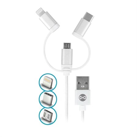 Cable FOREVER USB 3in1 1m White