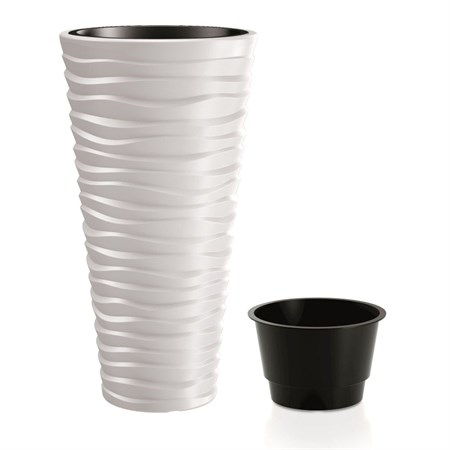 Flowerpot SAND SLIM white 29,6cm