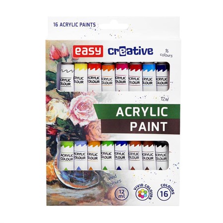 Akrylové barvy EASY Creative 16 barev 12ml