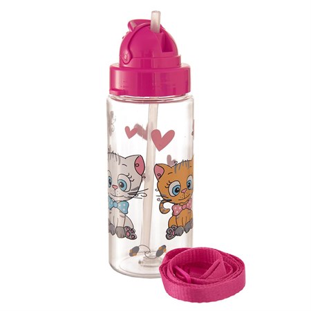 Bottle with straw ORION Cats 0.5l