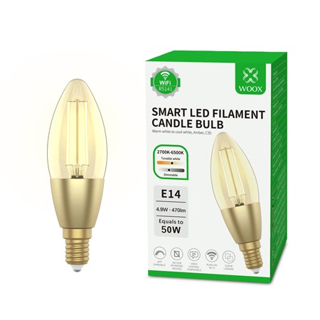Smart LED žárovka E14 4,9W teplá bílá WOOX R5141 WiFi Tuya