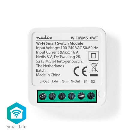 Smart lighting switch NEDIS WIFIWMS10WT WiFi Tuya