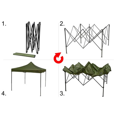 Party tent CATTARA 13338 Waterproof 3x3m green