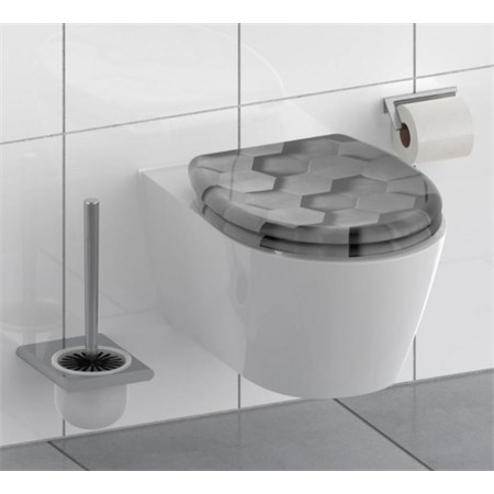 WC sedátko SCHÜTTE Grey Hexagons Soft Close