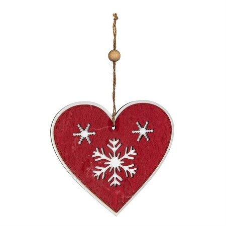 Dekorace vánoční HOME DECOR Srdce červené