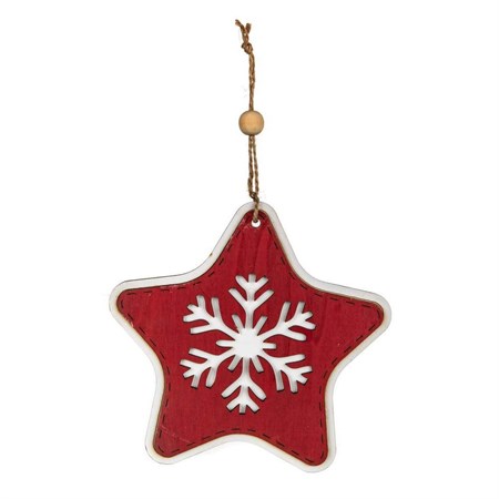Dekorace vánoční HOME DECOR Hvězda červená