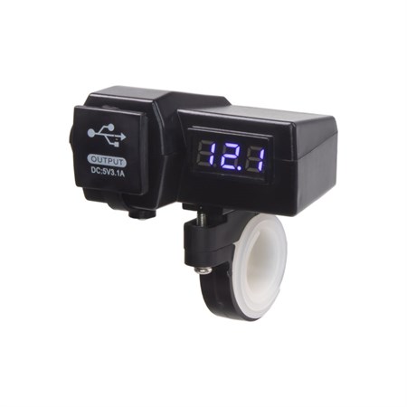 USB charger STU 34702 with voltmeter for motorcycle