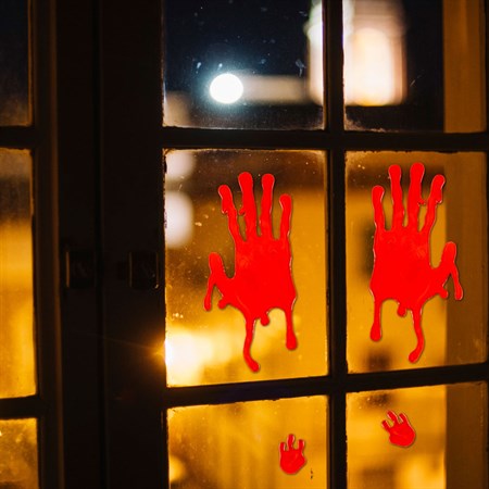 Gélová nálepka na okno FAMILY 58107L Halloween - krvavé ruky