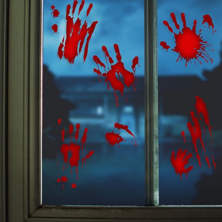 Gelová nálepka na okno FAMILY 58131D Halloween - krvavé ruce