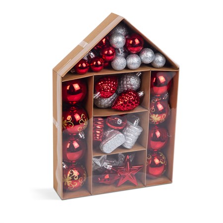 Set of decorations FAMILY 58779A red/silver 36pcs