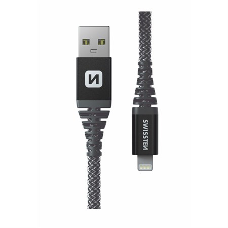 Kábel SWISSTEN 71543010 Kevlar USB/Lightning 1,5m Antracit