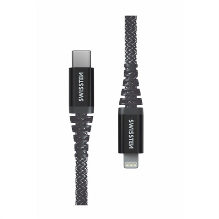 Kábel SWISSTEN 71544010 Kevlar USB-C/Lightning 1,5m Antracit