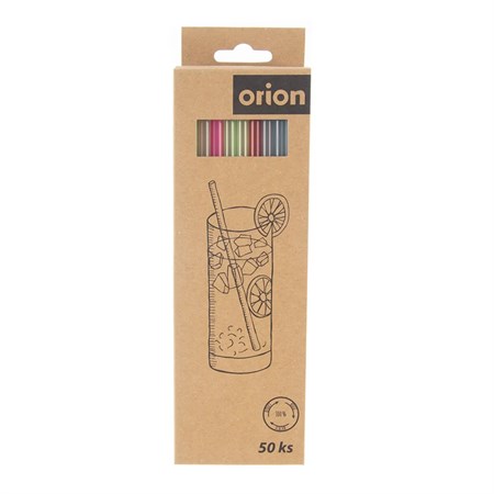 Plastic straw ORION 50pcs mixed colors for repeated use