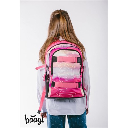 School backpack BAAGL Skate Pink Stripes