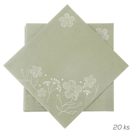 Obrúsok papierový ORION Greenish 20ks 33x33cm Green